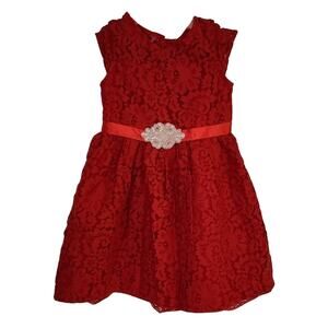 Rare Editions Red Lace Dress, 5